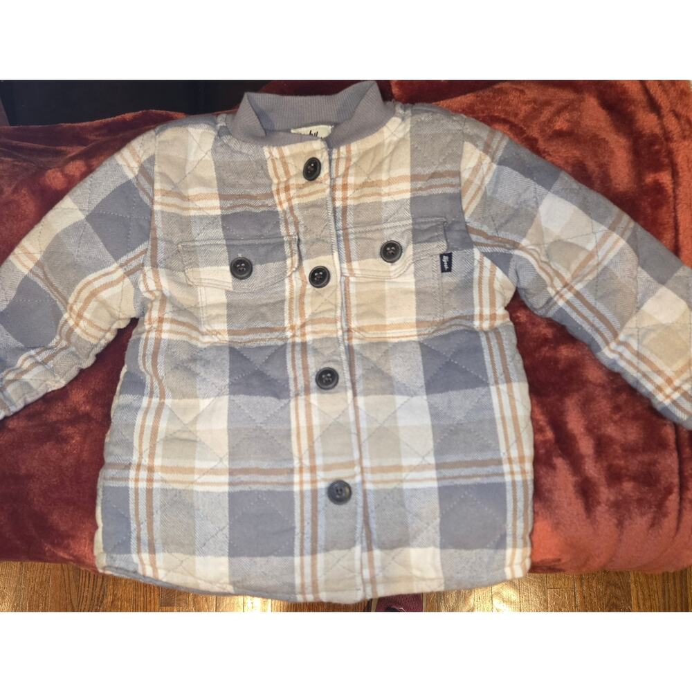 OshKosh B'gosh Plaid Jacket - Gray and Cream